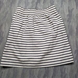 J Crew Skirt Womens‎ 2 White Striped Linen Blend